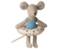 Maileg - Strandmus med badering, Lillesøster, Røde prikker -2026 - Forventes på lager 01/04/26