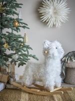 Bloomingville - Kinto Gyngehest, Lama, Hvid, Polyester