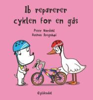 Gyldendal - Ib repairs the bicycle for a goose