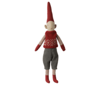 Maileg - Pixy, Size 1 - Boy - Red knitted vest - 2026 - Pre-order - Expected in stock 20/9-2026