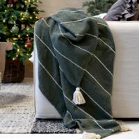 Chic Antique - Aix Blanket made from surplus yarn - Oliven