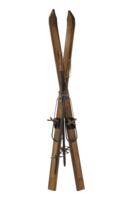 Chic Antique - Vintage ski med stave til dekoration - natur - 120 cm