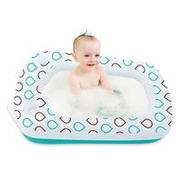 Inflatable bathtub or swimming pool with space for eg shampoo or toys